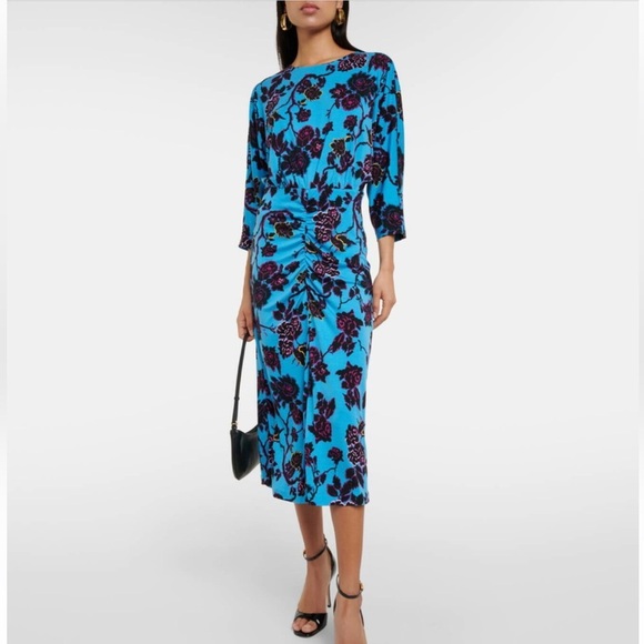 Diane von Furstenberg Chrisey floral midi dress Sz S
